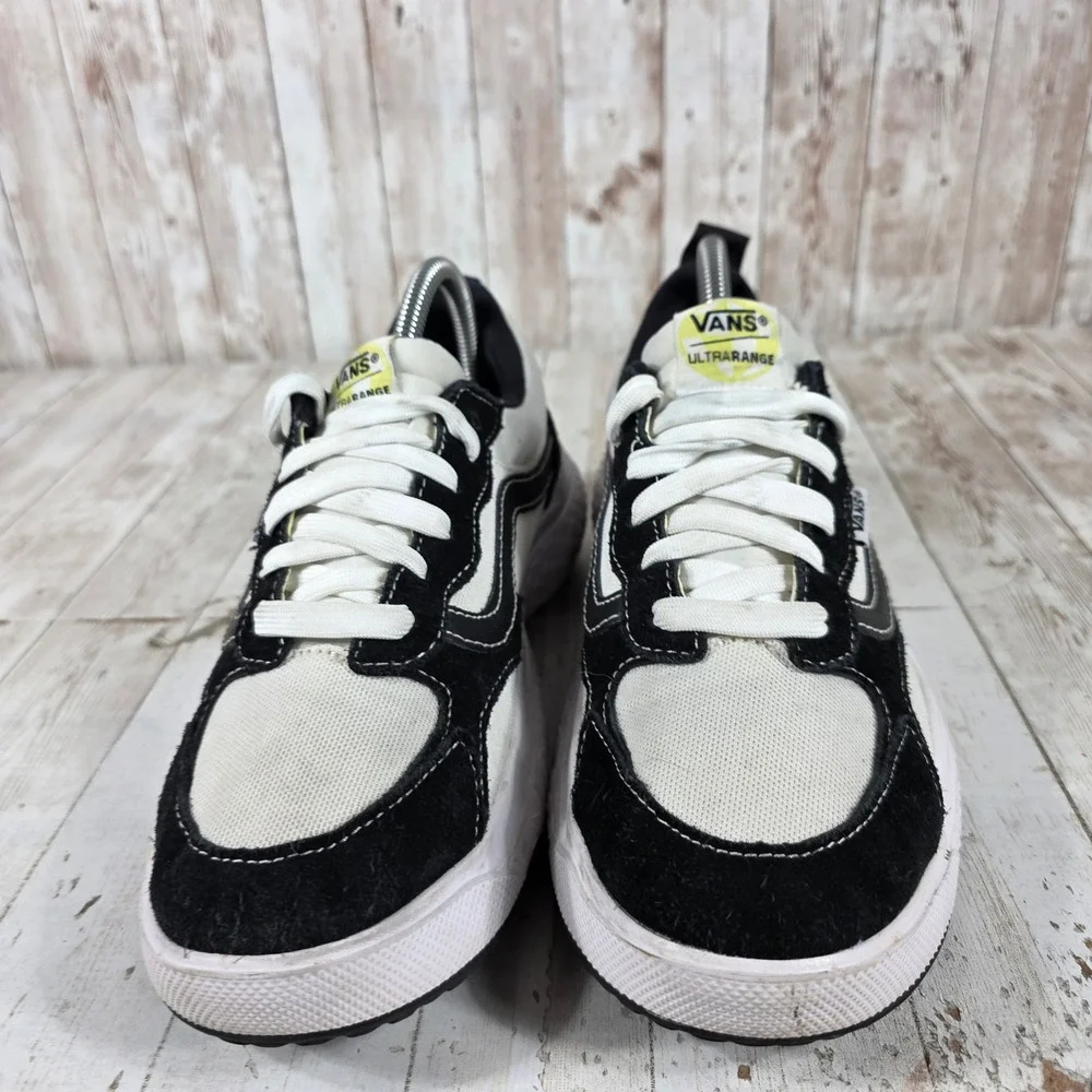 Vans UltraRange EXO Black White Suede Mesh Athletic Sneakers Womens 9 721356